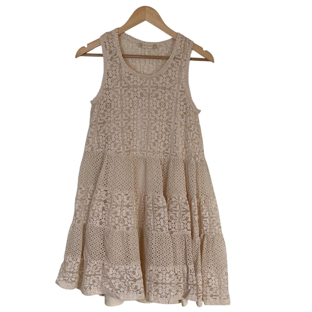 Altard State‎ Womens Lace Over Slip Dress Size Small Cream Boho Festival Concert